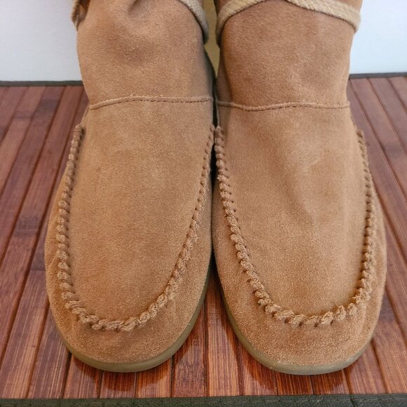 Sanuk Sangria Suede & Canvas Lace-up Moccasin Boots - Size 10 - Picture 4 of 9